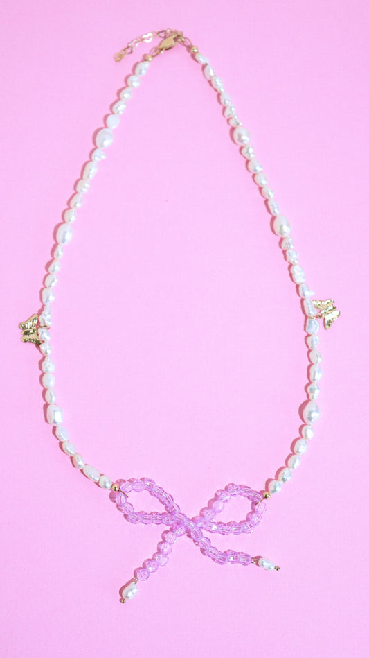 Pearl Bow Necklace