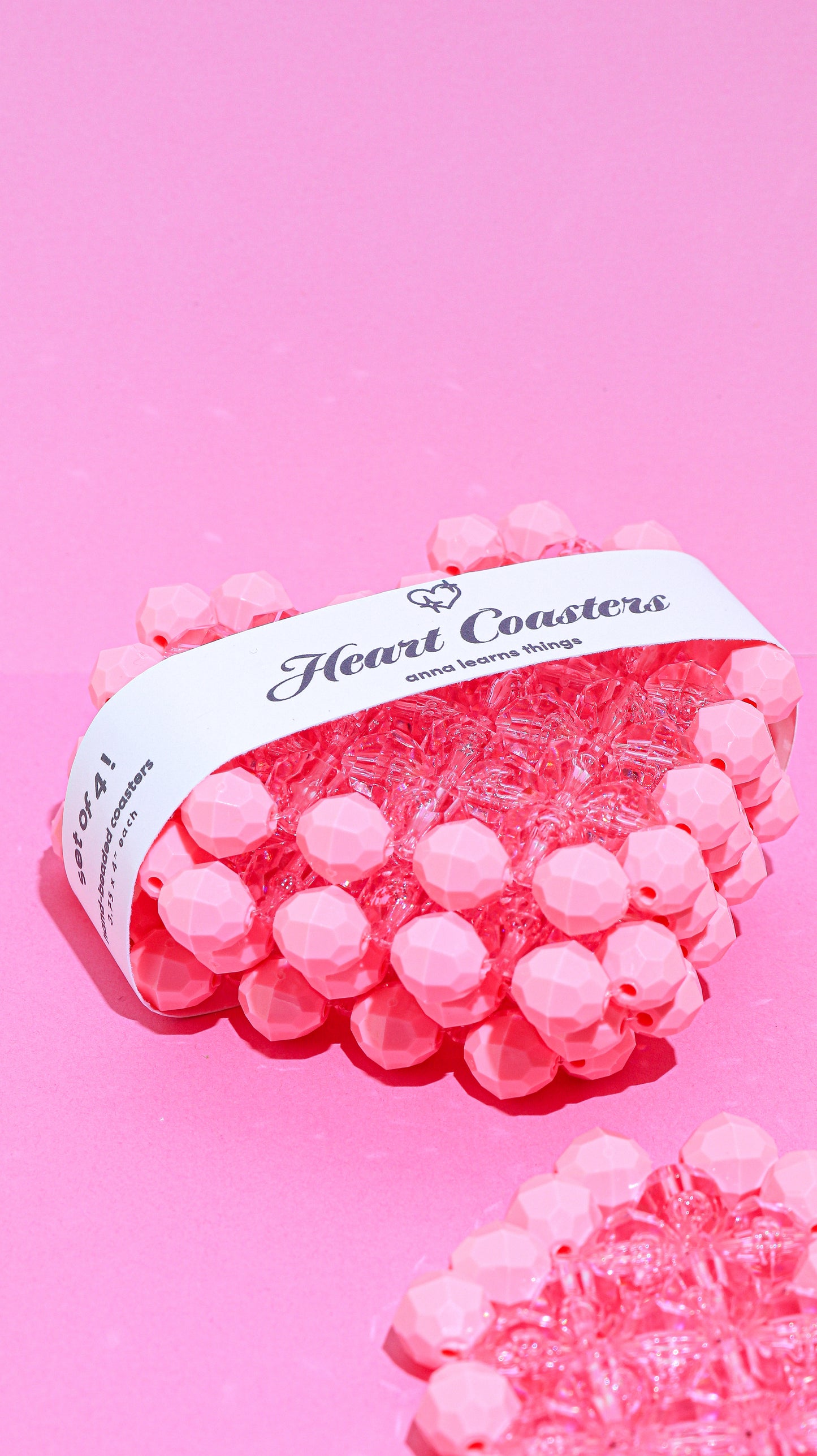 Heart Coasters - Pink