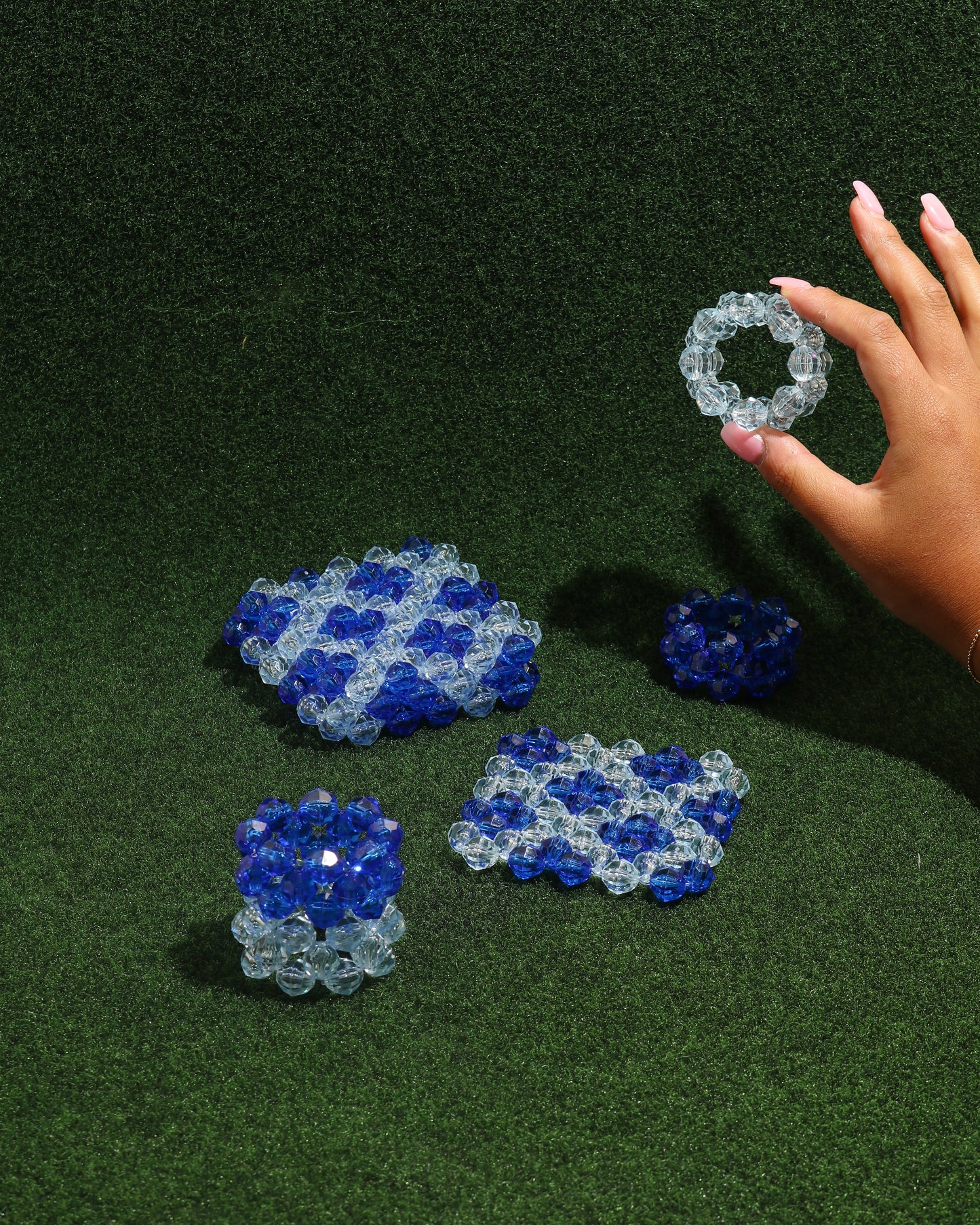 Beaded Napkin Rings - Glacial Ice (F22)