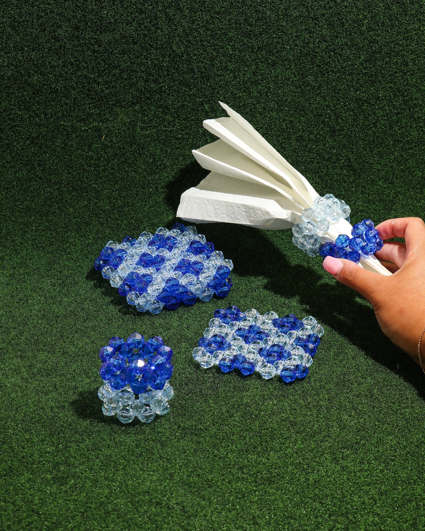 Beaded Napkin Rings - Glacial Ice (F22)