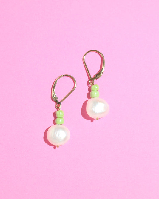 Sage Pearl Drop Earring