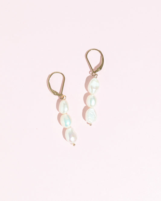 Jumbo Triple Pearl Earrings