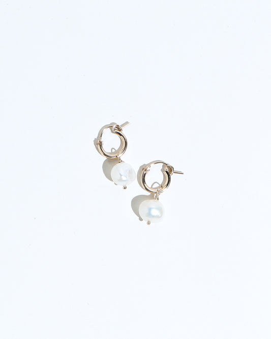 Pearl Drop Hoops