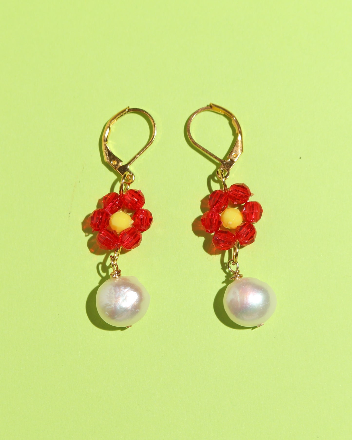 Daisy Pearl Drop Earrings
