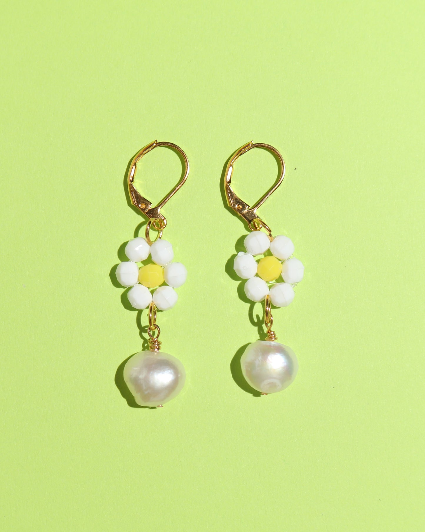 Daisy Pearl Drop Earrings