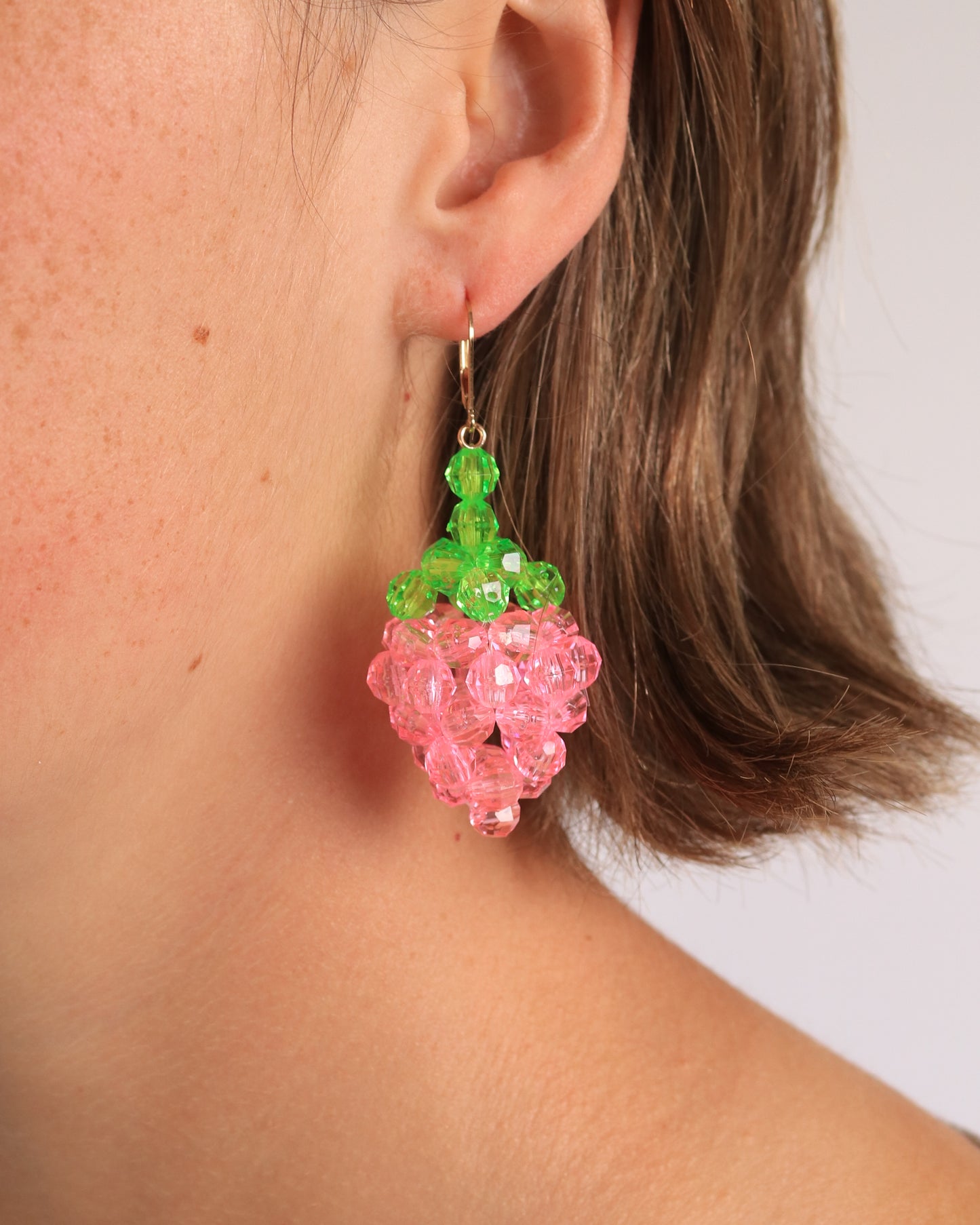 Pink Strawberry Earrings