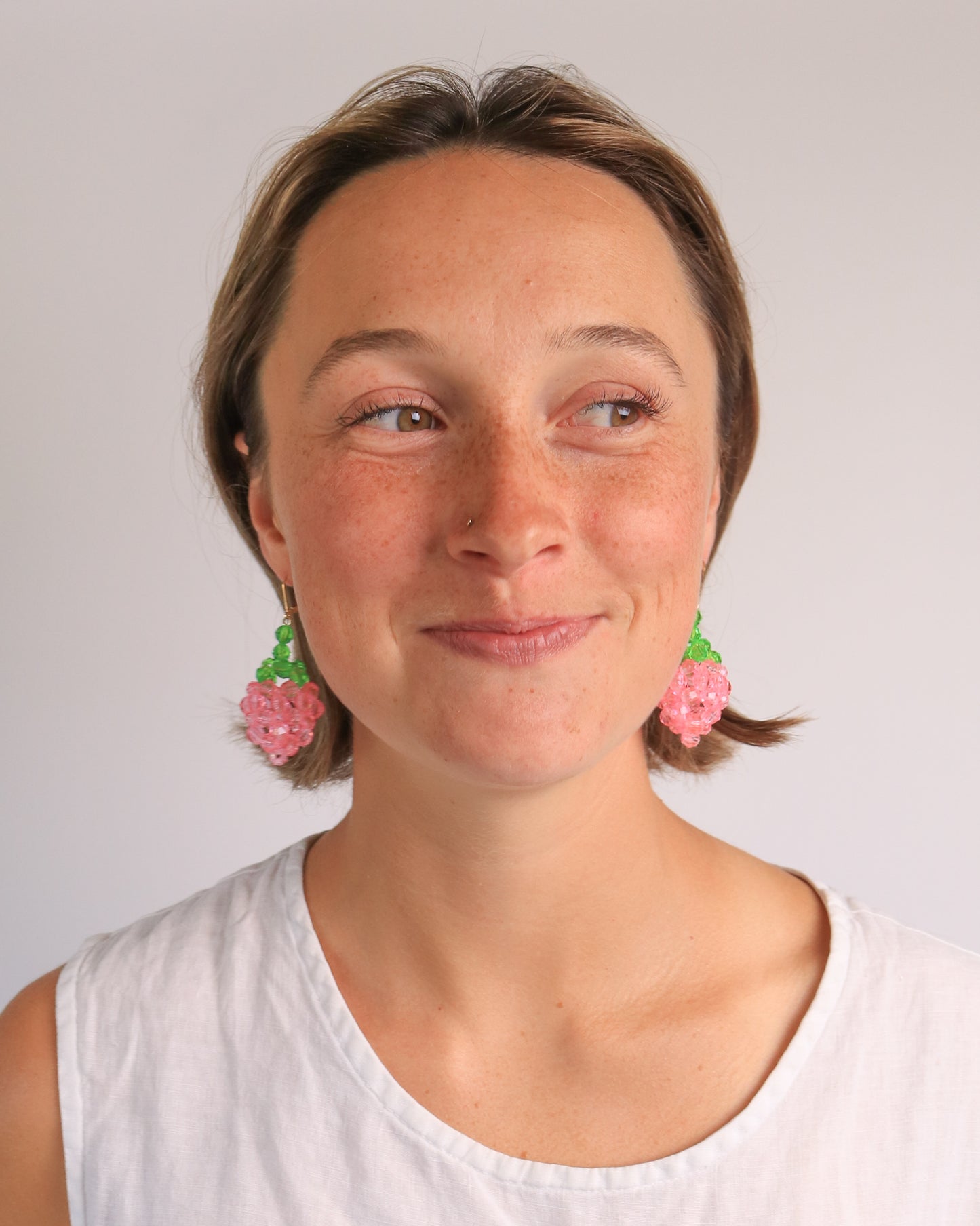 Pink Strawberry Earrings