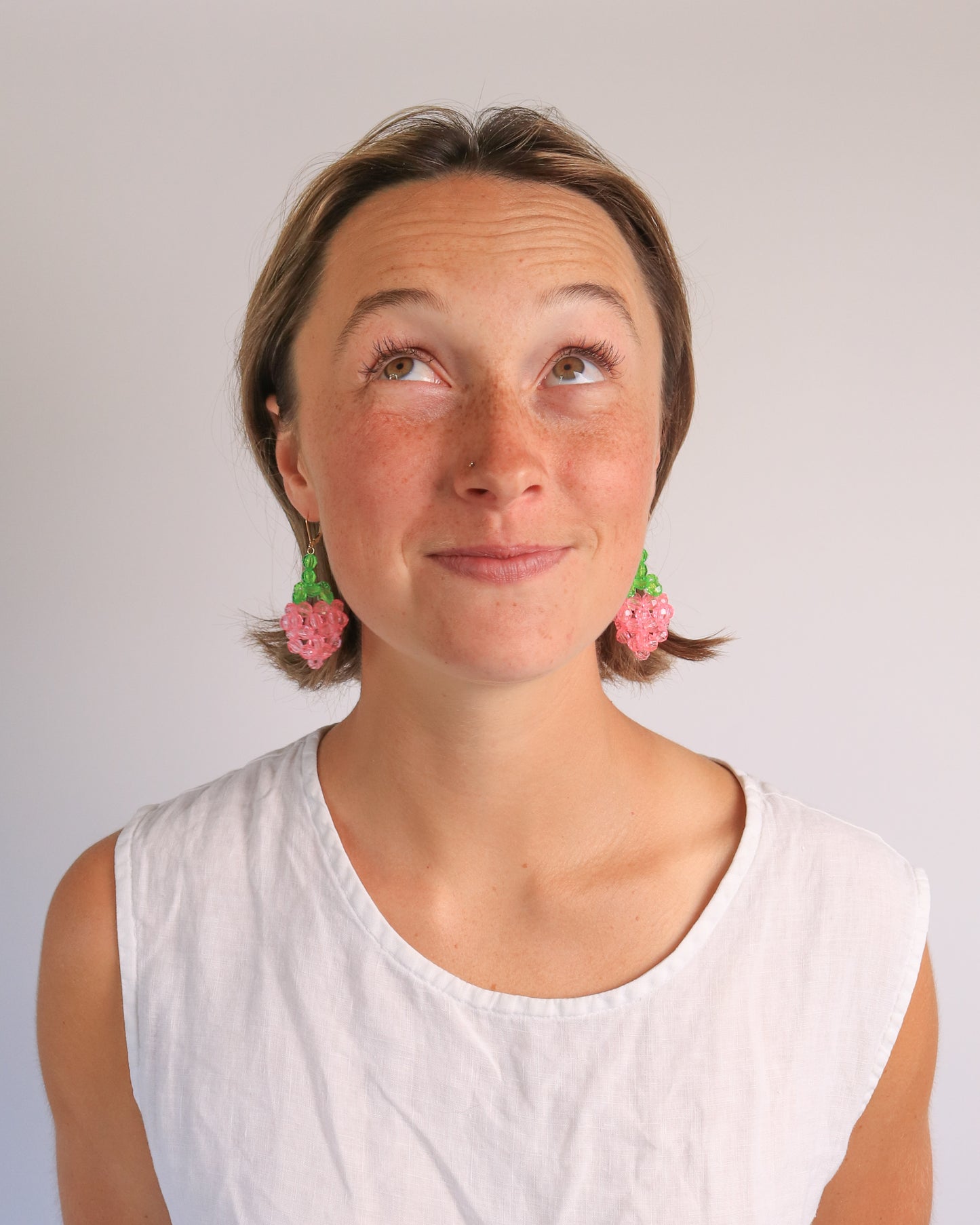 Pink Strawberry Earrings