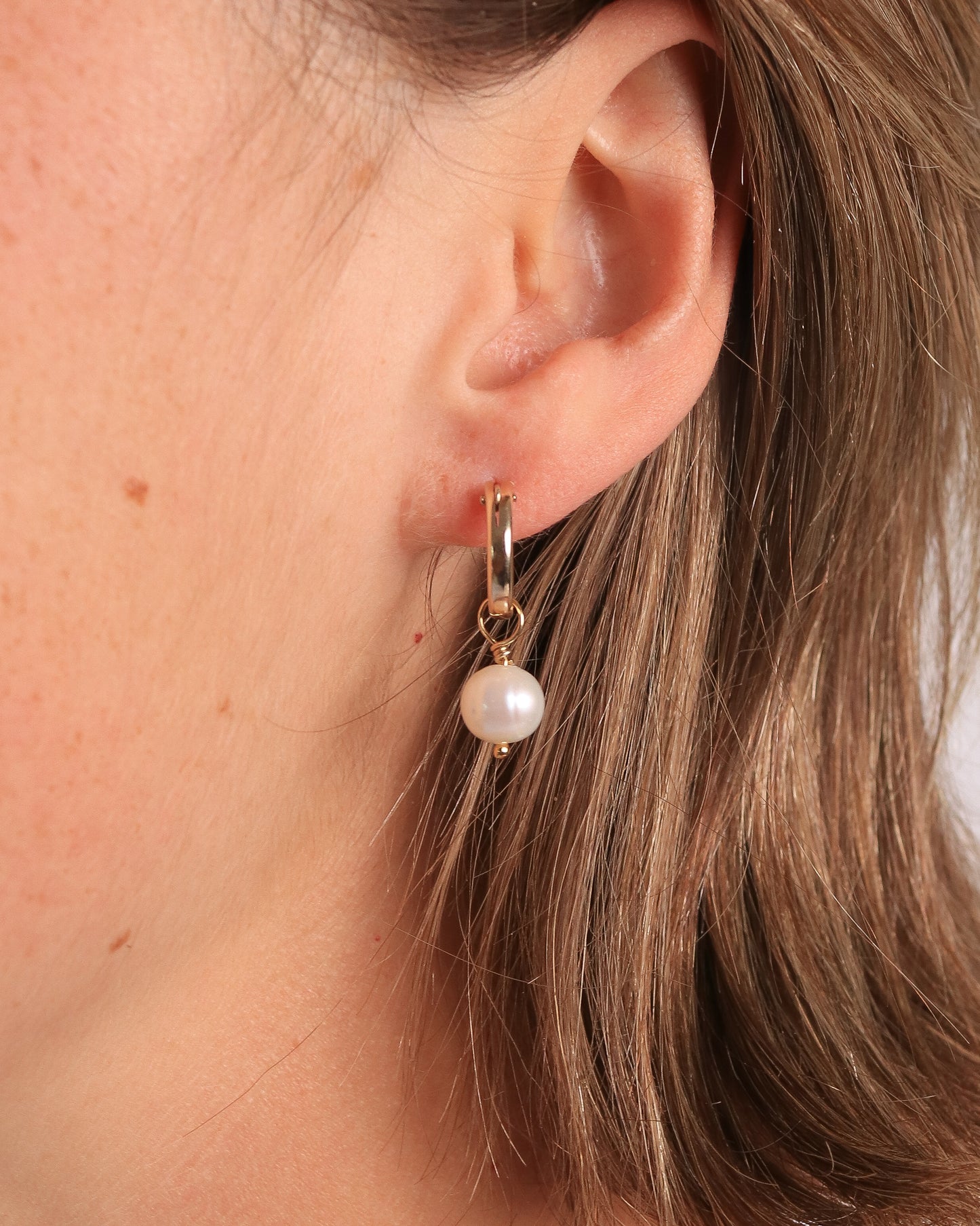 Pearl Drop Hoops