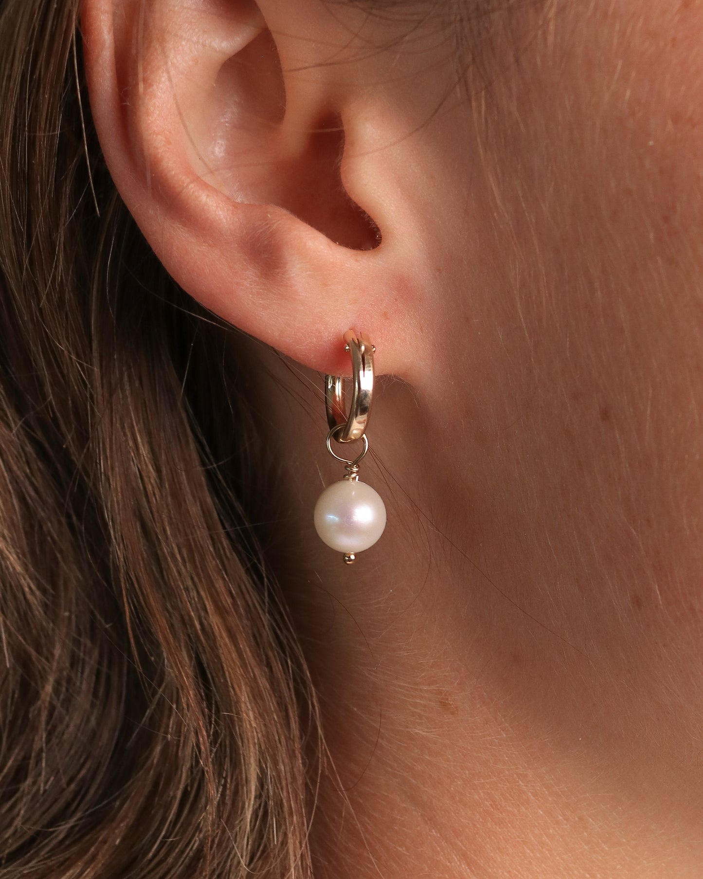 Pearl Drop Hoops