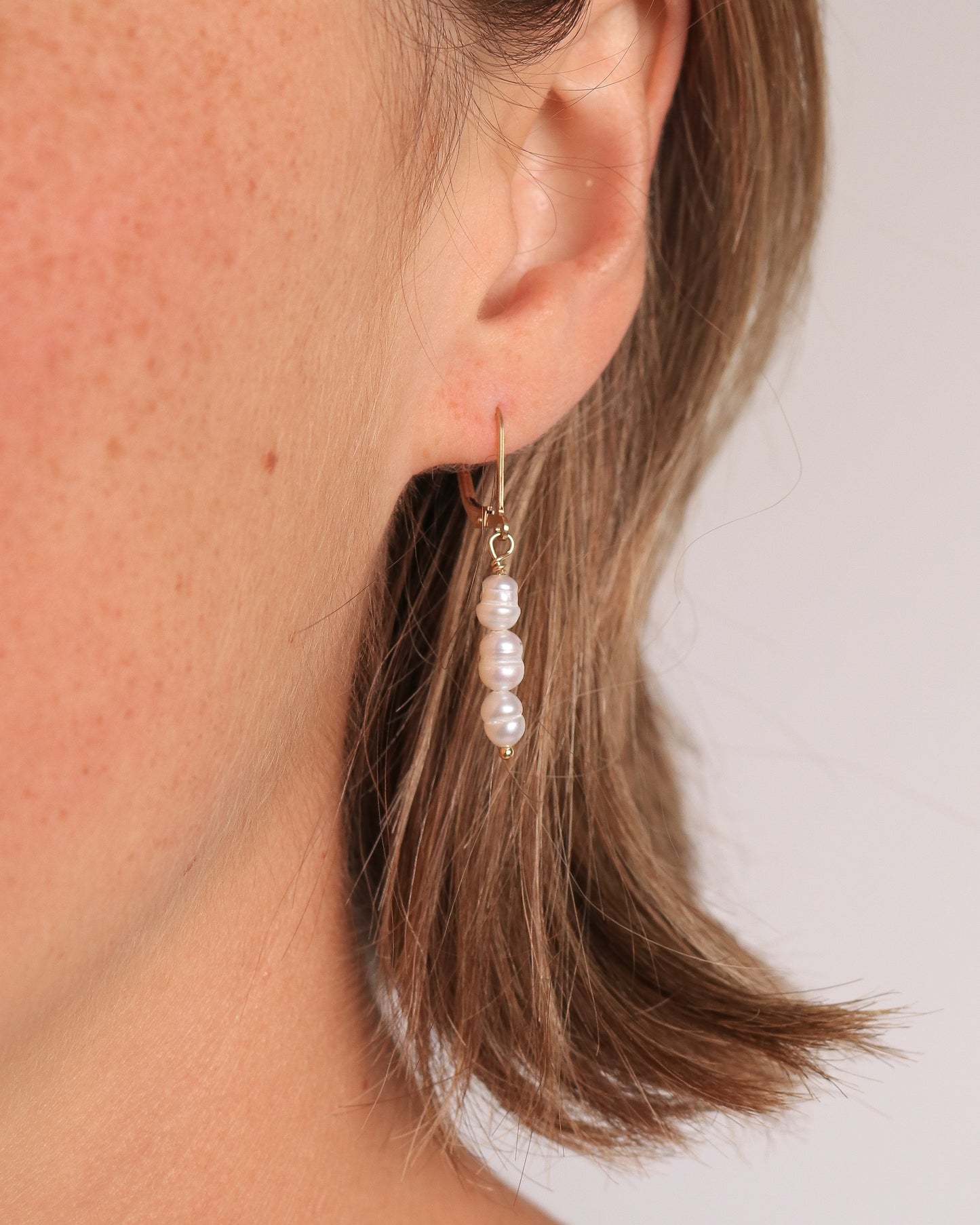 Triple Pearl Earrings