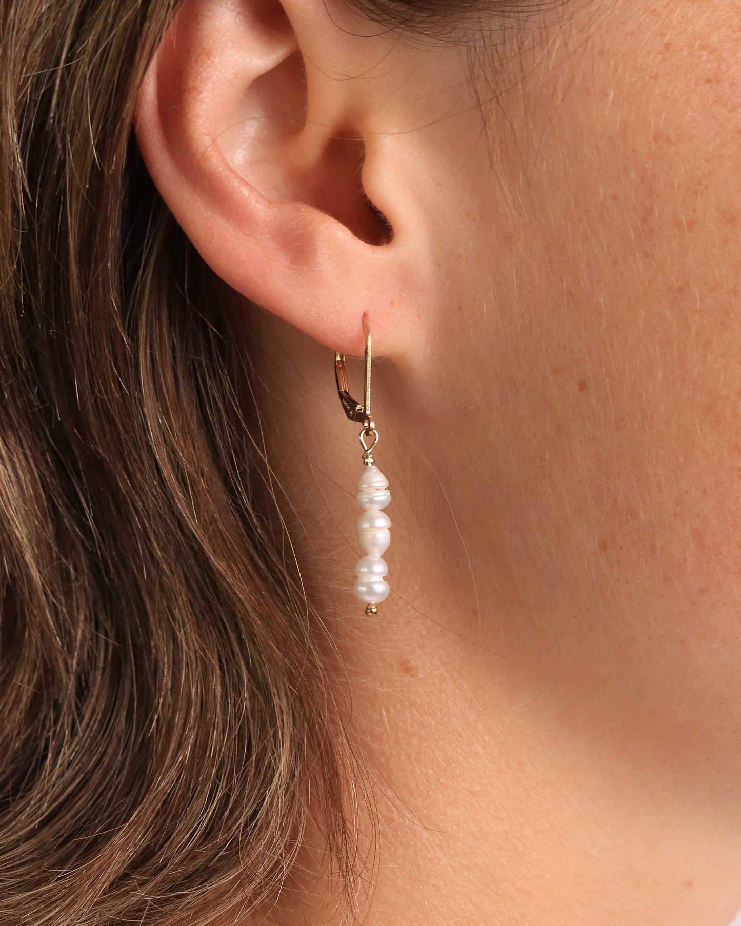 Triple Pearl Earrings