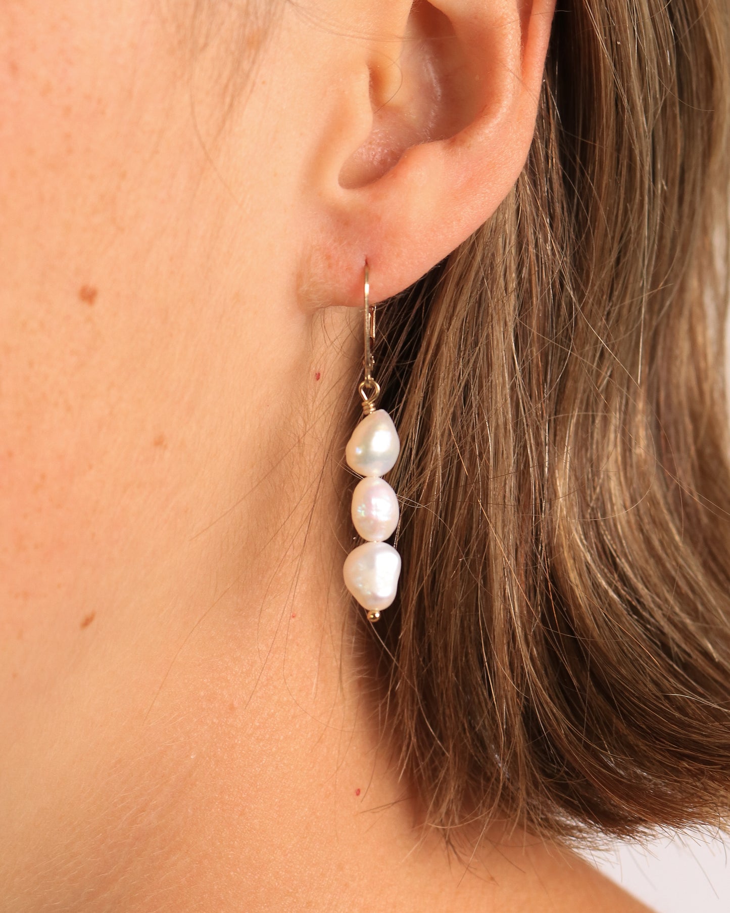 Jumbo Triple Pearl Earrings