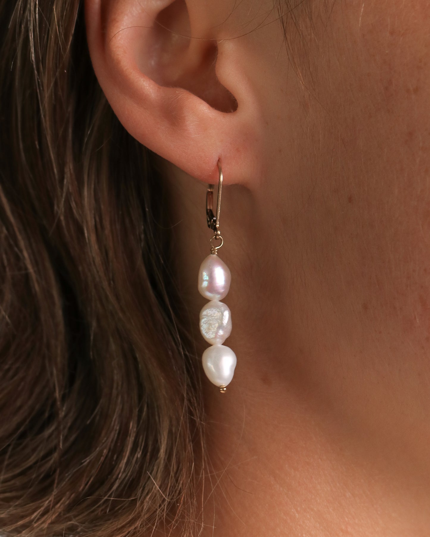 Jumbo Triple Pearl Earrings