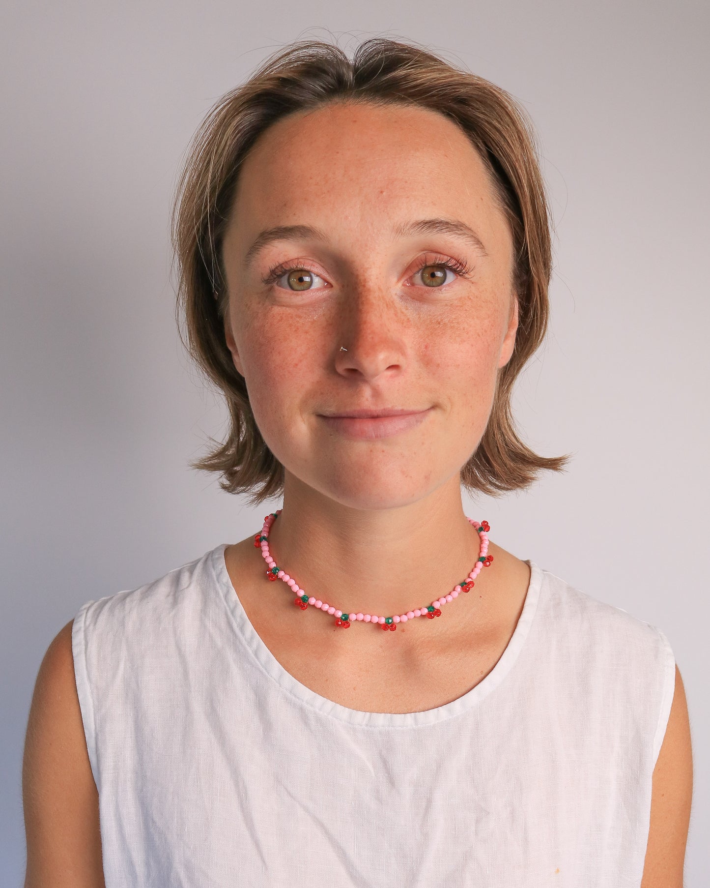 Pink Cherry Pie Necklace