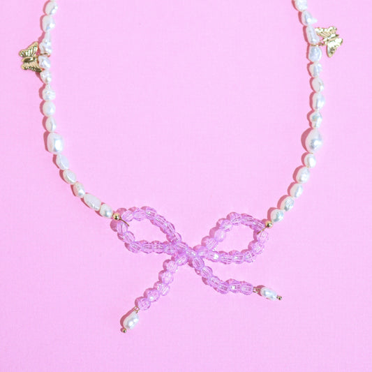 Pearl Bow Necklace
