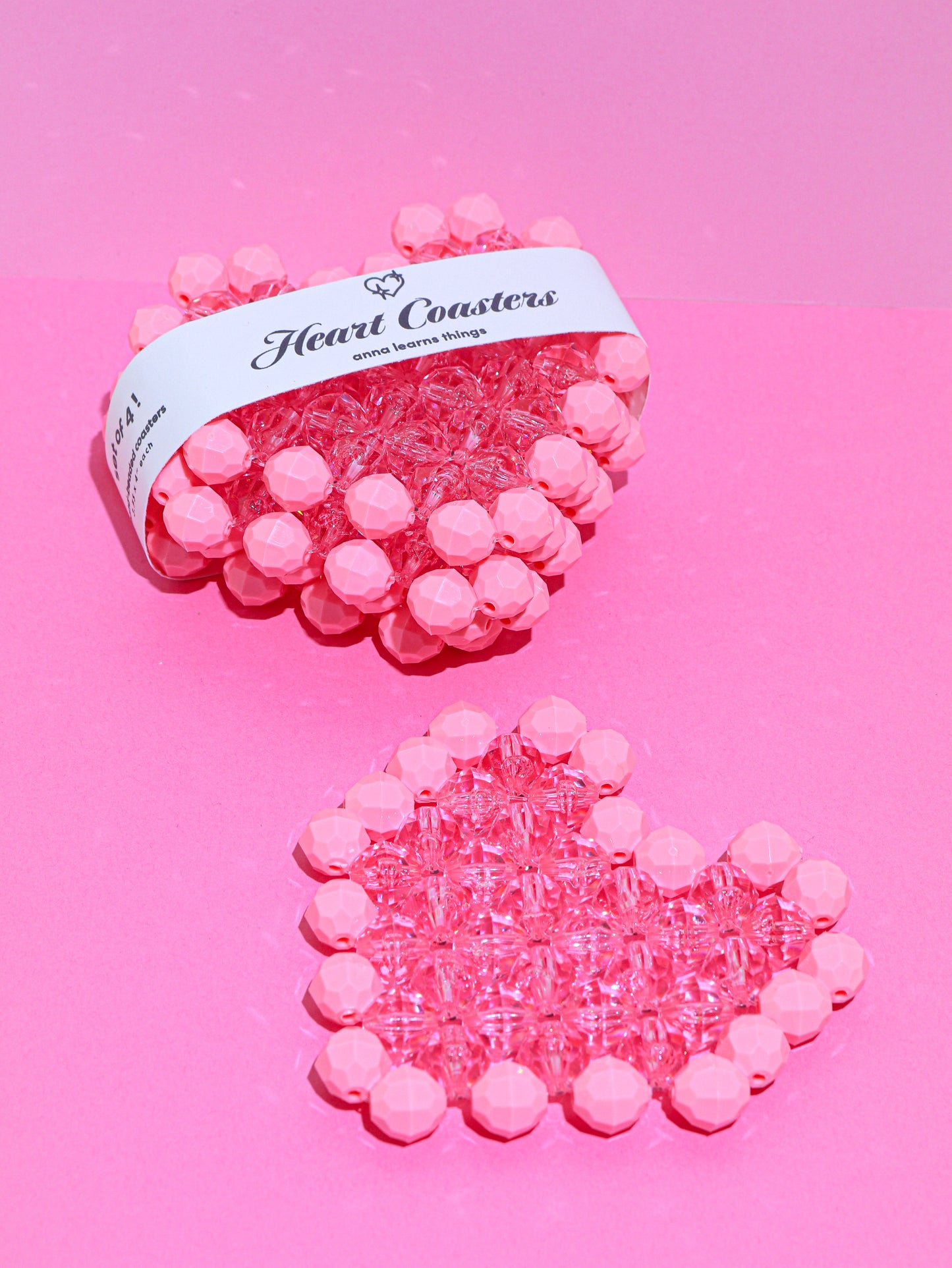 Heart Coasters - Pink