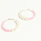 Pink 50/50 Hoop Earrings