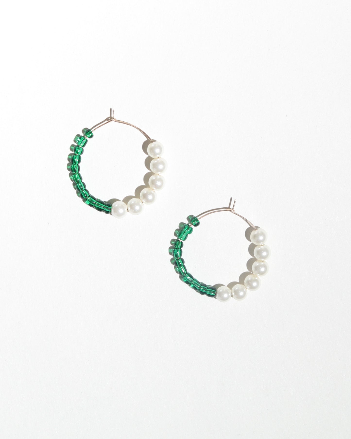Emerald 50/50 Hoop Earrings