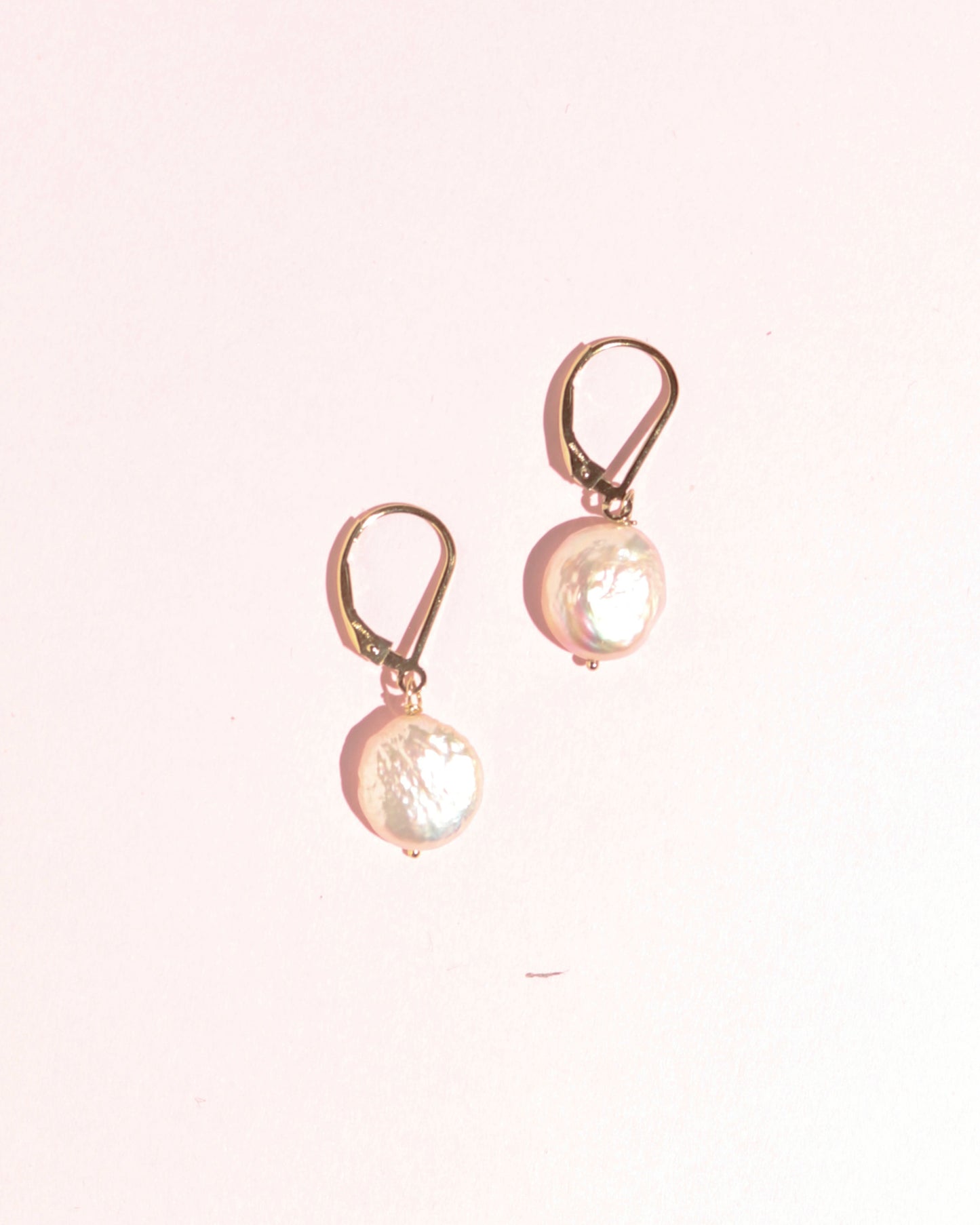 Coin Pearl Drop Earrings