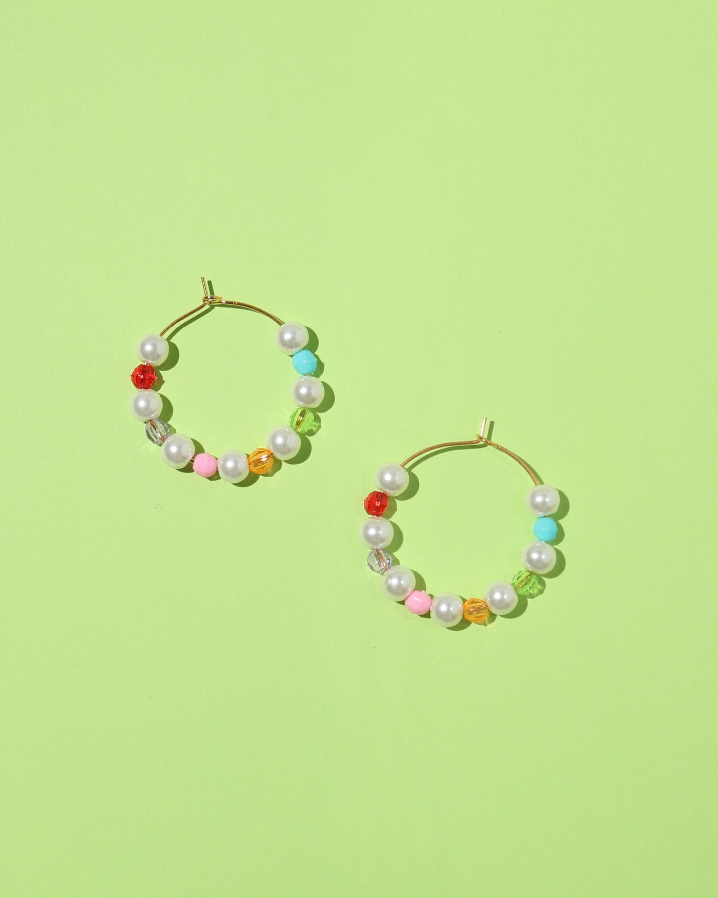 Juicy Frutti Rainbow Pearl Hoop Earrings