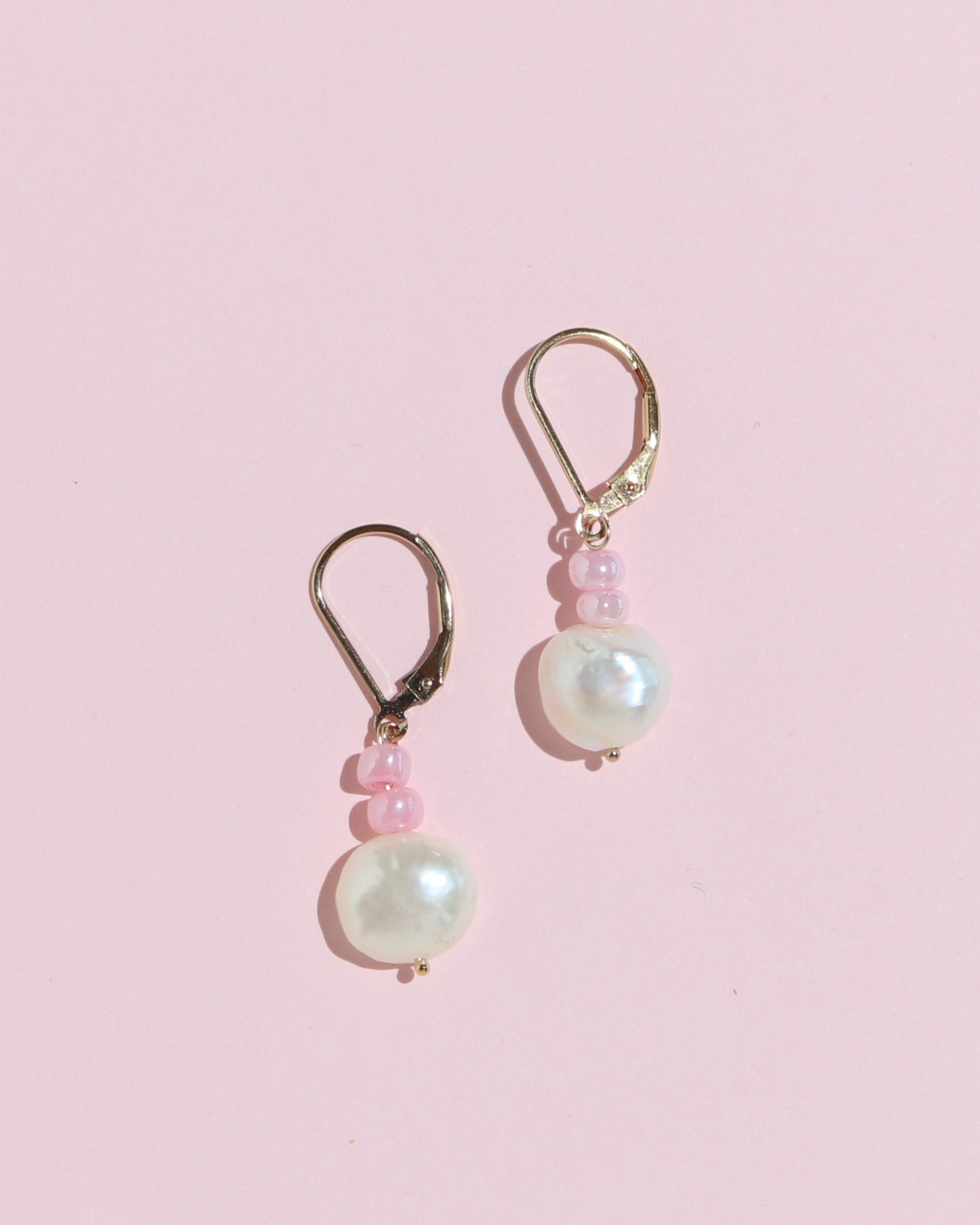 Pink Pearl Drop Earring